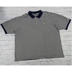 Masters Collection Polo Shirt MENS XXL Blue Striped Cotton Golf Augusta VTG